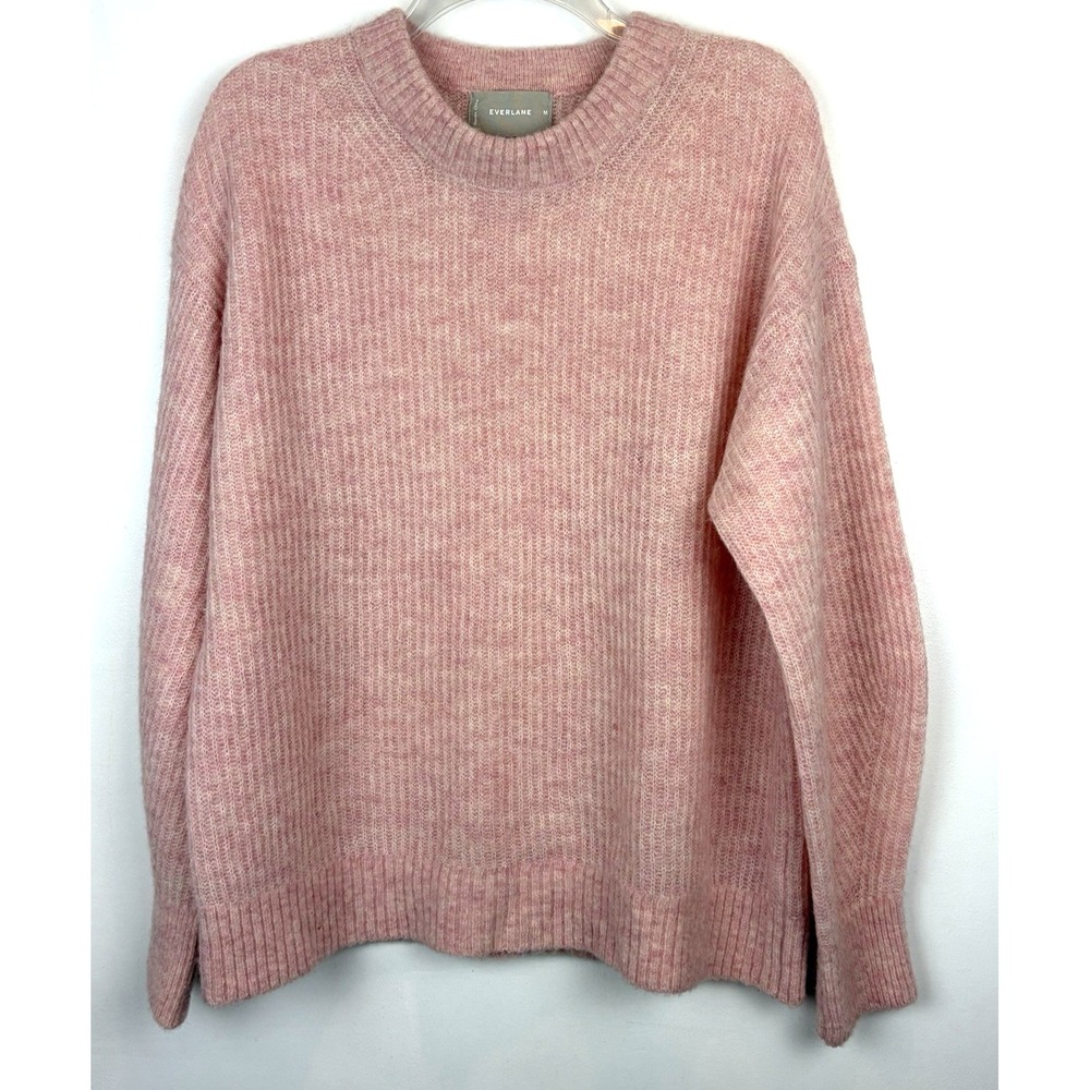 Everlane Sweater Womens Cocoon Medium Pink Alpaca Blend Crewneck Oversized Read